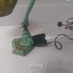 Antique Handel Era Reverse Painted Piano Lamp