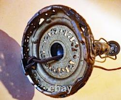 Antique Handel Filigree Arts & Crafts Boudoir Lamp New Stain Glass Shade, 1910 Antique Handel Filigree Arts & Crafts Boudoir Lamp New Stain Glass Shade, 1910