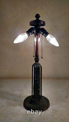 Antique Handel Lamp Base for Slag or Leaded Glass Shade 1909-10