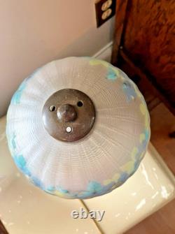 Antique Handel Reverse Painted Floral pattern Glass Boudoir Lamp Arts & Crafts