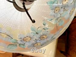 Antique Handel Reverse Painted Floral pattern Glass Boudoir Lamp Arts & Crafts