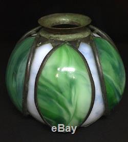 Antique Handel Water Lily LAMP SHADE Pond Bud Desk Table Vtg Original Slag Glass