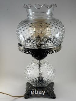 Antique Hobnail Gone With The Wind Style Large Glass Lamp
