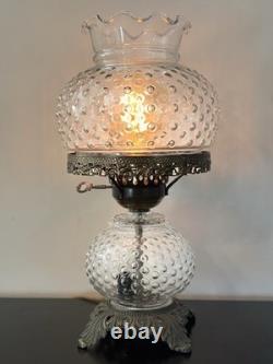 Antique Hobnail Gone With The Wind Style Large Glass Lamp