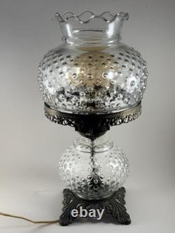 Antique Hobnail Gone With The Wind Style Large Glass Lamp