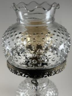 Antique Hobnail Gone With The Wind Style Large Glass Lamp