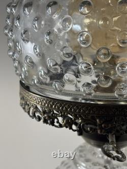 Antique Hobnail Gone With The Wind Style Large Glass Lamp