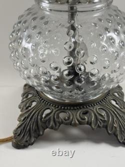 Antique Hobnail Gone With The Wind Style Large Glass Lamp