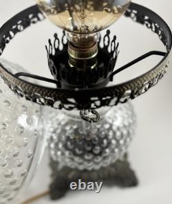Antique Hobnail Gone With The Wind Style Large Glass Lamp