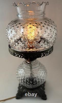 Antique Hobnail Gone With The Wind Style Large Glass Lamp