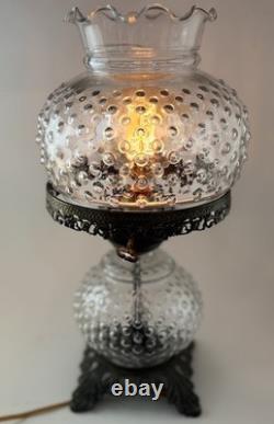 Antique Hobnail Gone With The Wind Style Large Glass Lamp