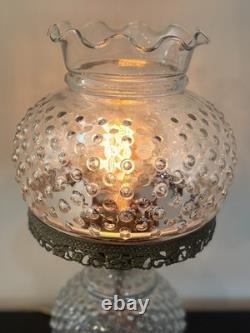 Antique Hobnail Gone With The Wind Style Large Glass Lamp