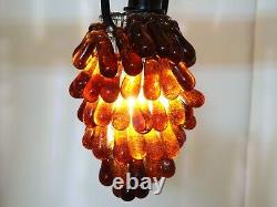 Antique Italian Murano Glass Grape Cluster, Fruit Lamp Shade, Brown Chandelier