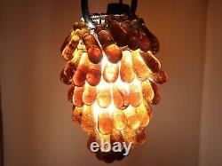 Antique Italian Murano Glass Grape Cluster, Fruit Lamp Shade, Brown Chandelier