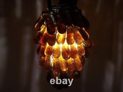 Antique Italian Murano Glass Grape Cluster, Fruit Lamp Shade, Brown Chandelier