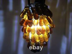 Antique Italian Murano Glass Grape Cluster, Fruit Lamp Shade, Brown Chandelier