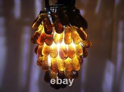 Antique Italian Murano Glass Grape Cluster, Fruit Lamp Shade, Brown Chandelier