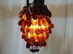 Antique Italian Murano Glass Grape Cluster, Fruit Lamp Shade, Brown Chandelier