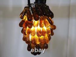 Antique Italian Murano Glass Grape Cluster, Fruit Lamp Shade, Brown Chandelier