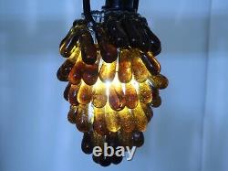 Antique Italian Murano Glass Grape Cluster, Fruit Lamp Shade, Brown Chandelier