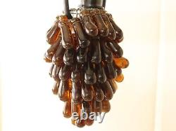 Antique Italian Murano Glass Grape Cluster, Fruit Lamp Shade, Brown Chandelier