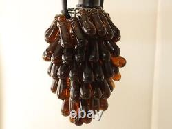 Antique Italian Murano Glass Grape Cluster, Fruit Lamp Shade, Brown Chandelier