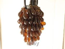 Antique Italian Murano Glass Grape Cluster, Fruit Lamp Shade, Brown Chandelier