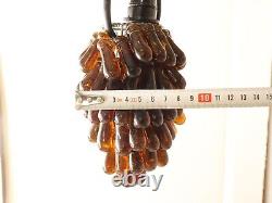 Antique Italian Murano Glass Grape Cluster, Fruit Lamp Shade, Brown Chandelier
