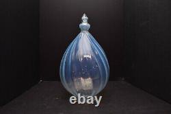 Antique LARGE Swirl Opalescent Ceiling Light Pendant Globe Glass Shade Twist VTG