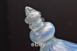 Antique LARGE Swirl Opalescent Ceiling Light Pendant Globe Glass Shade Twist VTG