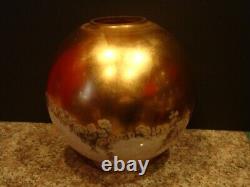 Antique Lamp Glass Shade With Gold Decoration And Cherubs