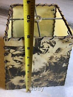 Antique Lamp Light Shade Square Art Deco Film Print Transfer Celluloid