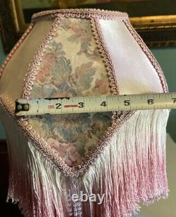 Antique Lamp Shade For Bridge Lamp Victorian Fringed PinkTailor Made Lampshades