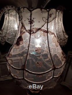 Antique Lampshade Vintage Victorian Lace Boudoir Downton Abbey Marie Antoinette