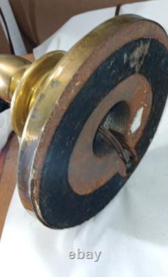 Antique Large Double Arm Adjustable Brass Lamp 24 35 Tall, Cut Glass Shades