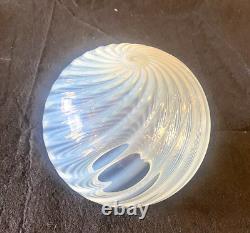 Antique Large Opalescent Swirl Glass Globe Lamp Shade