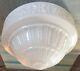 Antique Large Patterned White Milk Glass Art Deco Dome Ceiling Light Shade Swag