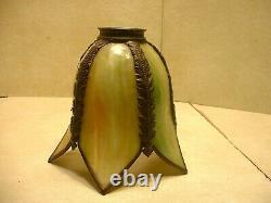 Antique Leaded Slag Glass Lamp Shade