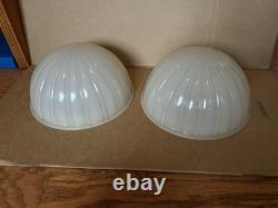 Antique Light Shade Original 2 Ceiling Flush Mount Railroad Car Clam Shell 1910