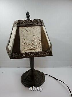 Antique Lithophane Panel Lamp