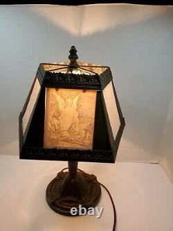 Antique Lithophane Panel Lamp