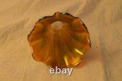 Antique Louis Comfort Tiffany Gold Aurene Iridescent Glass Lamp Shade Tulip Lct