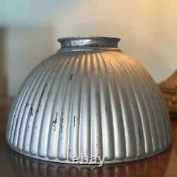 Antique Mercury Silver Glass Reflector Lamp Light Shade Faries Era Industrial