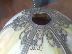 Antique Miller Art Nouveau 6 panel Slag glass Table lamp shade