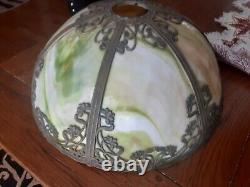 Antique Miller Art Nouveau 6 panel Slag glass Table lamp shade