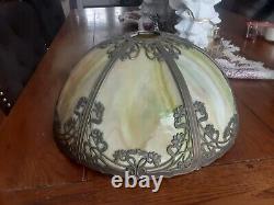 Antique Miller Art Nouveau 6 panel Slag glass Table lamp shade