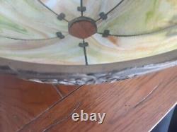 Antique Miller Art Nouveau 6 panel Slag glass Table lamp shade