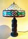 Antique Mission Arts & Crafts Hammered Lamp & Vintage Stain Glass Leaded Shade