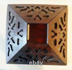 Antique Mission Arts Crafts Oak Mica Lamp Roycroft Stickley Handel Era, 1910 Antique Mission Arts Crafts Oak Mica Lamp Roycroft Stickley Handel Era, 1910