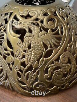 Antique Mythical Bird Dragon Medieval Style Hand Wrought Lampshade Artisan
